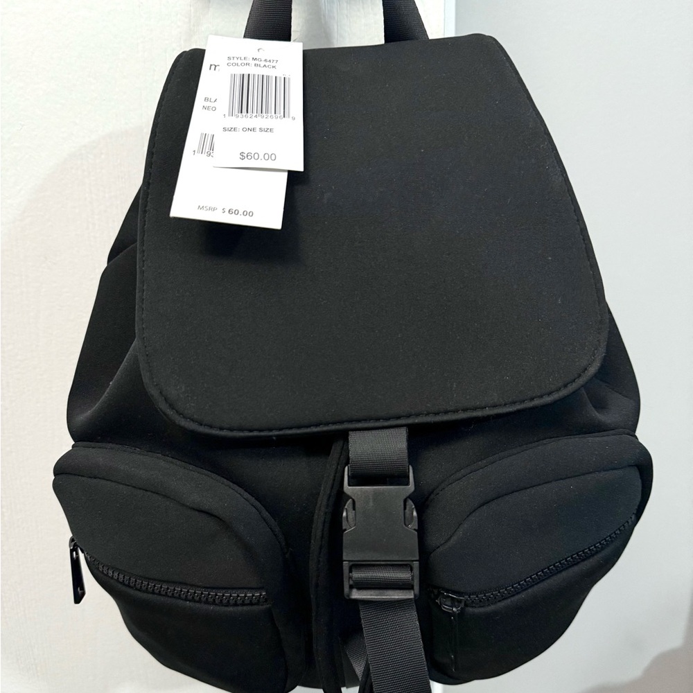 Steve Madden Girl Black Neoprene Mini Backpack Bag NEW WITH TAGS! $60 value